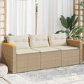 Weiche Polster an dem Sofa aus Rattan