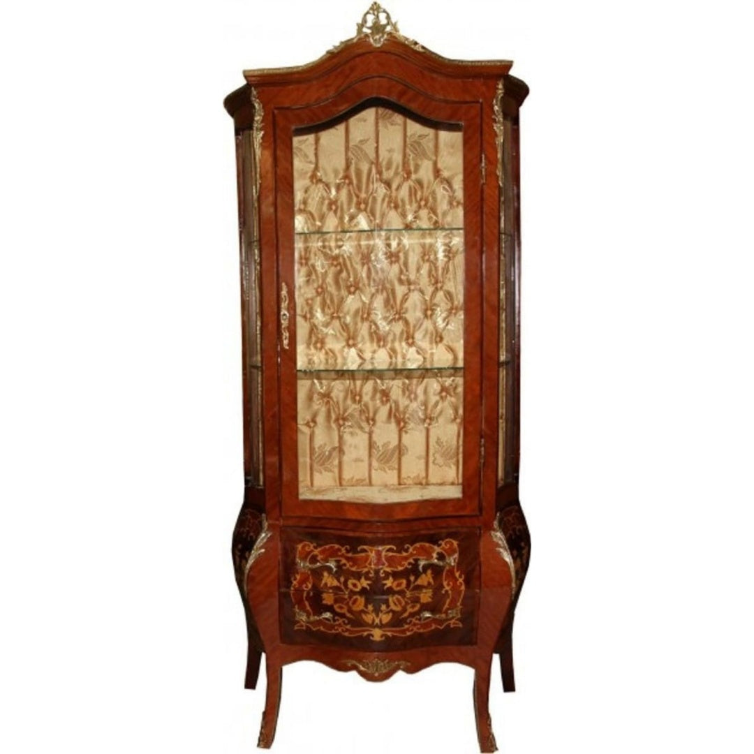 Vitrine in Braun und Gold