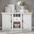 Sideboard aus Samt und Holzwerkstoff mit offenen Ablagen