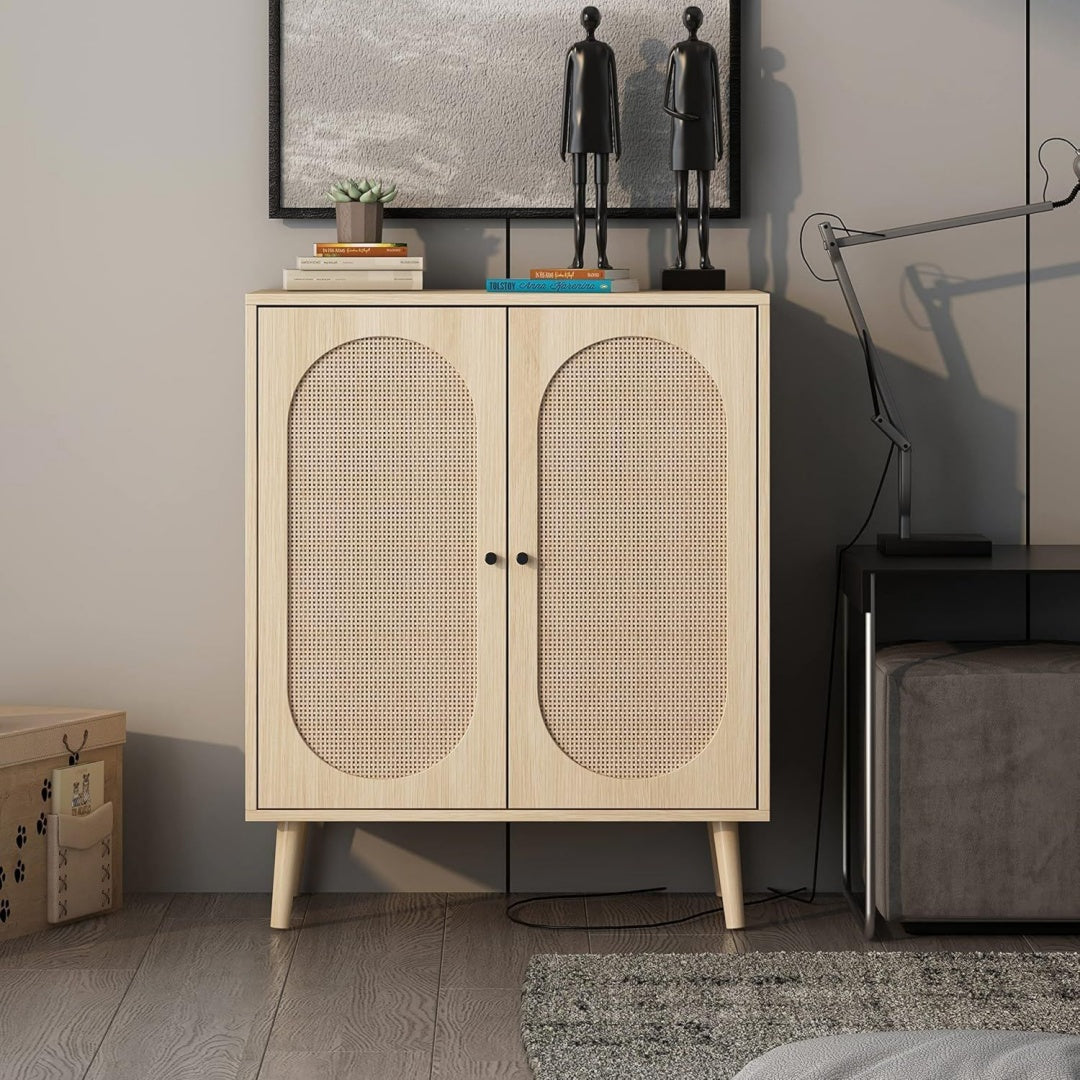 Kleiderschrank mit Flechtoptik