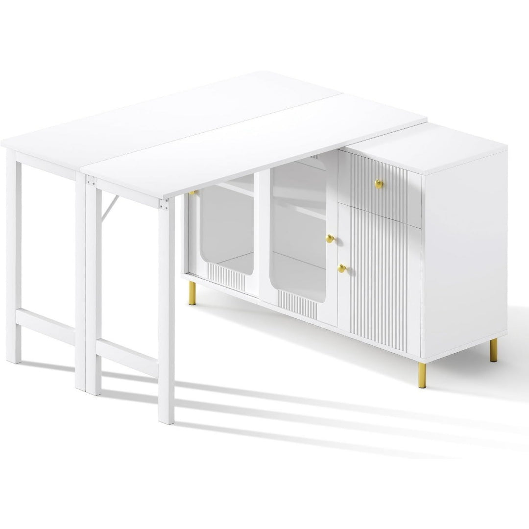 Sideboard mit Schiebetueren und einer ausziehbaren Konstruktion