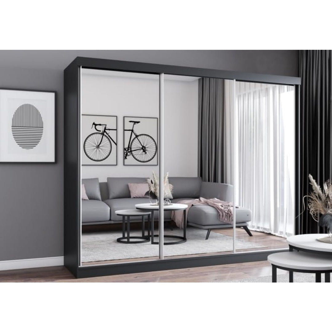 Kleiderschrank mit einem Spiegel, Schubladen und 3 Schubladen